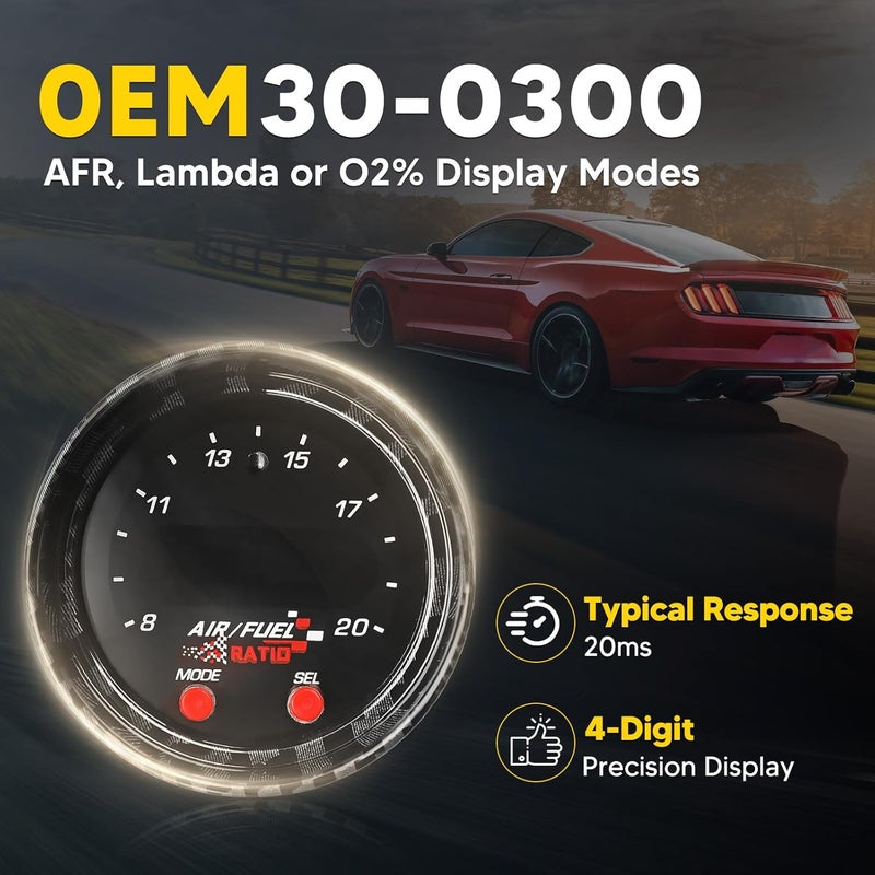 Fexhull 30-0300 Wideband UGEO Air Fuel Ratio AFR 52mm with 4.9 LSU Sensor Controller Gauget kit - Image 3
